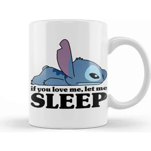Baskı Dükkanı Stitch Sleepy Kupa Bardak Porselen