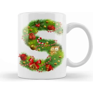 Baskı Dükkanı Yeni Yıl Yılbaşı Özel S Harfli Kupa Bardak Porselen