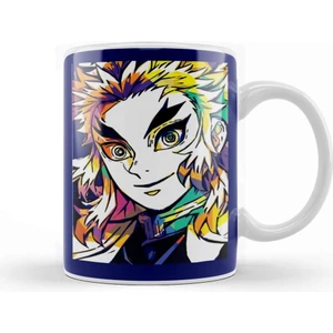 Baskı Dükkanı Rengoku Kyojuro Rengoku Demon Slayer Kupa Bardak Porselen