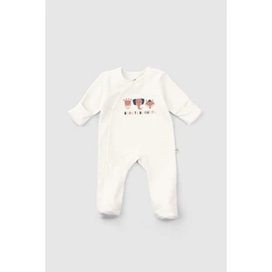 Little Gusto Kendinden Eldivenli Patikli 2'li Organik Pamuk tulum Seti Gül Kurusu