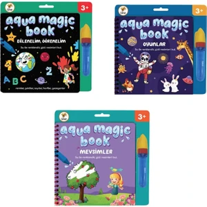 Aqua Magic Book (Su ile Boyama Kitabı) Eğlenelim Öğrenelim - Oyunlar - Mevsimler 3'lü Set