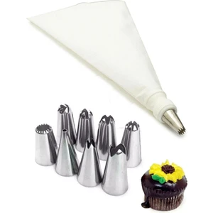 Pratik Metal 9 Duylu Krema Torbası Seti 9 Uçlu Krema Sıkma Torbası