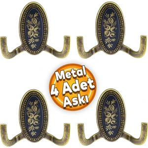 Palmira Duvar Vestiyer Askısı Metal Dolap Elbise Havlu Askılığı Antik Sarı Askı askılık (4 Adet)