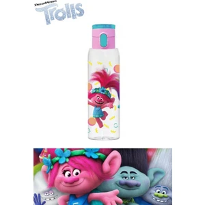 Lisanslı Trolls Matara, Trolls Desenli Düğmeli Okul Suluğu, Sızdırmaz Öğrenci Suluk 500ML