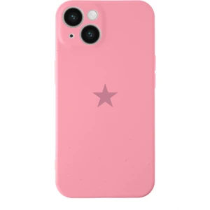 Kzy Apple iPhone 14 Plus ile Uyumlu Kapak Yıldız Logolu Kamera Korumalı Içi Kadife Lansman Silikon Kılıf - Pembe