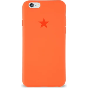 Apple iPhone 6 ile Uyumlu Kapak Yıldız Logolu Içi Kadife Lansman Silikon Kılıf - Turuncu