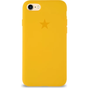 Apple iPhone 7 ile Uyumlu Kapak Yıldız Logolu Içi Kadife Lansman Silikon Kılıf - Sarı