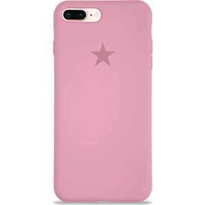 Apple iPhone 8 Plus ile Uyumlu Kapak Yıldız Logolu Içi Kadife Lansman Silikon Kılıf - Pembe