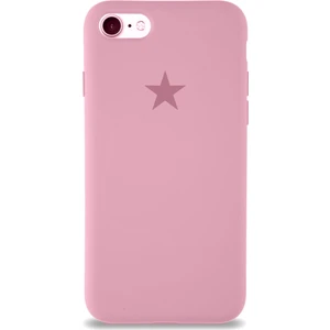 Apple iPhone 8 ile Uyumlu Kapak Yıldız Logolu Içi Kadife Lansman Silikon Kılıf - Pembe