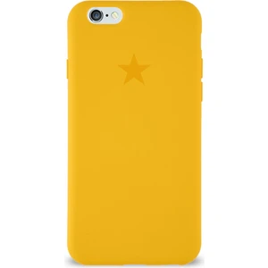 Apple iPhone 6s ile Uyumlu Kapak Yıldız Logolu Içi Kadife Lansman Silikon Kılıf - Sarı