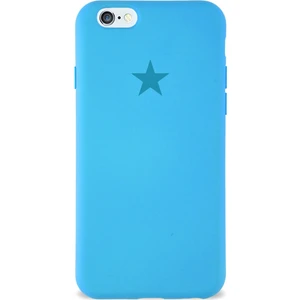 Apple iPhone 6s ile Uyumlu Kapak Yıldız Logolu Içi Kadife Lansman Silikon Kılıf - Açık Mavi