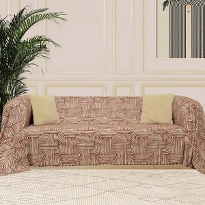 Softmicro Gökkuşağı Desenli Boho 180 x 300 cm Koltuk, Kanepe Örtüsü Şalı Kiremit Rengi