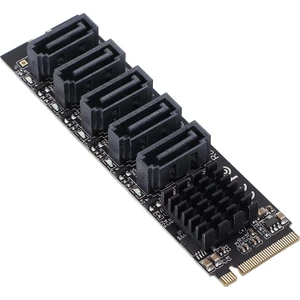 4496 M.2 Nvme Pci-E X4 X8 X16 To Sata 3 5 Port Adaptor Riser Çoklayıcı Kart