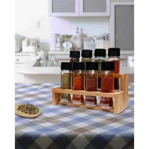 Spicex 8'li Baharatlık Takımı Ahaşab Standlı 8 Li Merdiven Baharatlık