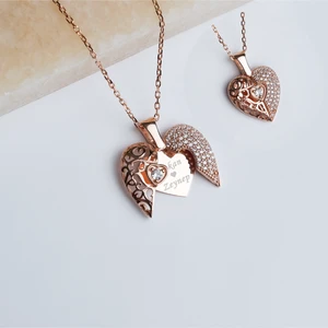 Satürn Silver Aşkın Kanatları Isimli Gümüş Kolye Melek Kanadı Kolye