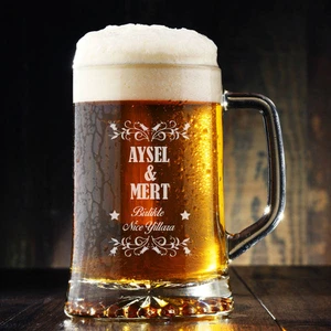 Sevgililere Özel Isimli Bira Bardağı