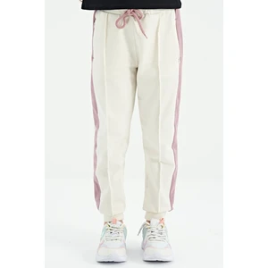 Tommy Life Ekru Yan Bantlı Gizli Fermuar Cep Detaylı Jogger Kız Çocuk Eşofman Alt - 75122