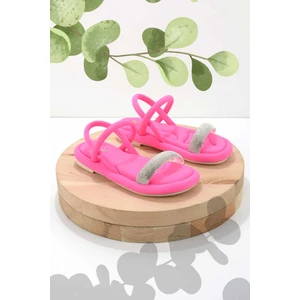 Fuşya Saten  Kadın Sandalet K05362028238