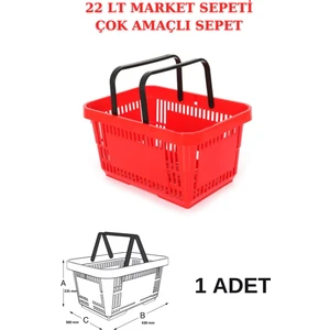 Manken İstanbul 22 Litre Market Sepeti, Alışveriş Sepeti, Saplı Market Sepeti