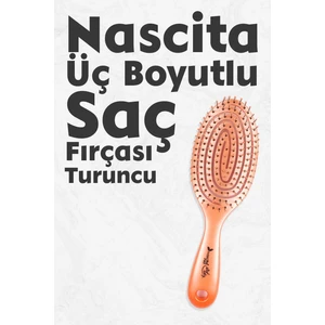 Üç Boyutlu Oval Saç Fırçası Turuncu