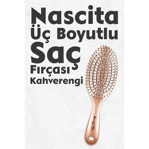 Üç Boyutlu Oval Saç Fırçası Kahverengi