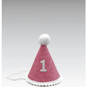 Pembe Mini Simli Ponpon Şapka 1 Yaş