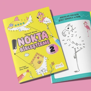 Eğlenceli Aktivite Nokta Birleştirme - Çocuklar Için Boyama ve Aktivite Kitabı - Seviye 2