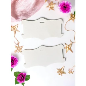 Tuğset Etiket Bandana Kartı - Toka -Aksesuar -Fular- Papyon - Kolye Kartı/ Etiketi 25 Adet 10X18 cm (Beyaz)