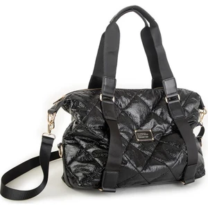 Nas Bag Extra Büyük Boy Omuz Çantası Siyah Rugan (eni 44 cm , boyu 32 cm )