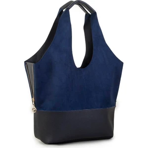 Nas Bag Büyük Boy Salaş  Kadın Omuz Çantası Lacivert Süet