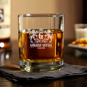 Doğum Günü Tarihli Isme Özel Viski Bardağı