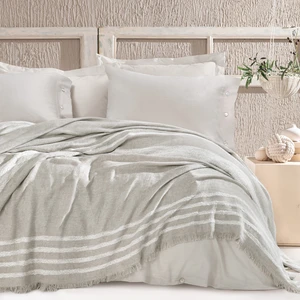 Bedding Theo Çift Kişilik Keten Yatak Örtüsü - Bej