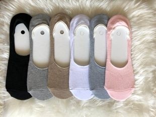 B&D Socks B&d Kadın 6'lı Silikon Baskılı Görünmez Babet Çorap