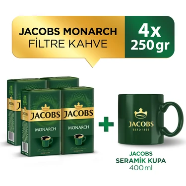 Jacobs Monarch 250 gr x 4 Adet + Jacobs Seramik Kupa 400 ml — Hepsiburada ürün görseli