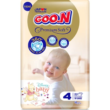 Goo.N Premium Soft 4 Numara Süper Yumuşak Bant Bebek Bezi - 34