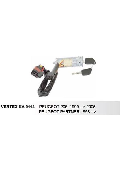 Kontak Anahtar Peugeot 206 1998/2005 Partner 1998 Sonrası 4162P0 Vertex KA0114