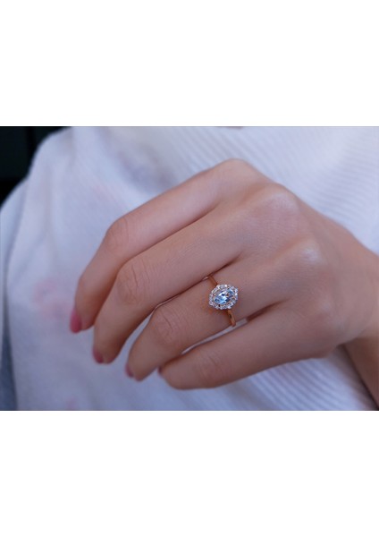 Pırlanta ve Akuamarin Taşlı Azra Yüzük 0447R0021