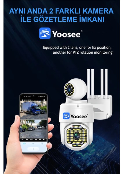 e Çift Lens Ptz Wifi Güvenlik Ip Kamera Hızlı Dome Açık Otomatik Izleme Gece Görüşlü