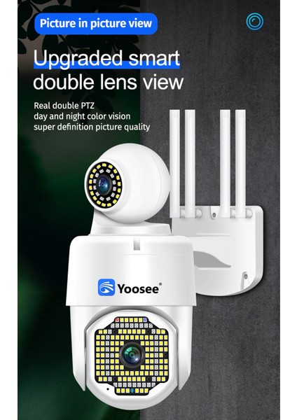 e Çift Lens Ptz Wifi Güvenlik Ip Kamera Hızlı Dome Açık Otomatik Izleme Gece Görüşlü