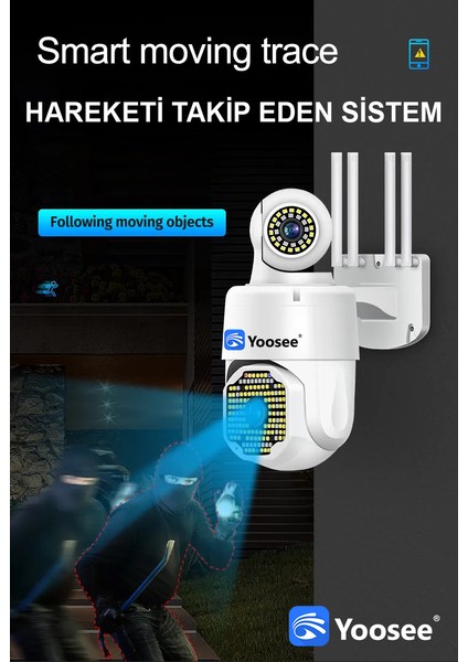 e Çift Lens Ptz Wifi Güvenlik Ip Kamera Hızlı Dome Açık Otomatik Izleme Gece Görüşlü