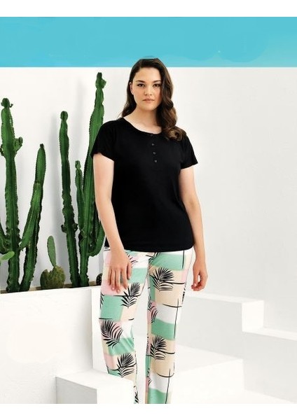 5051 Kadın Modal Büyük Beden Pijama Takımı