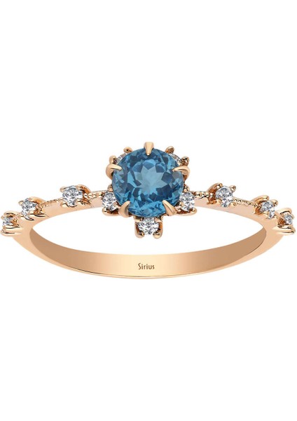Pırlanta ve London Blue Topaz Taşlı Vintage Yüzük 0447R0009 fiyatları