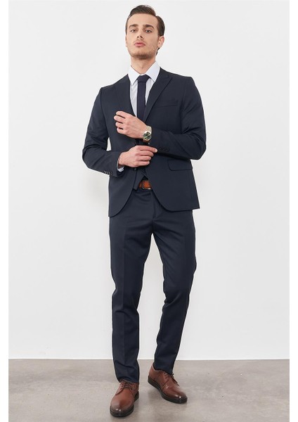 Çetinkaya Mentality 38 Yunter Loco Slim Fit Yelek Takım Elbise Lacivert fırsatları