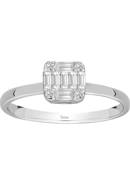 F Renk 0,22 Karat Baget Pırlanta Yüzük 0447R0014