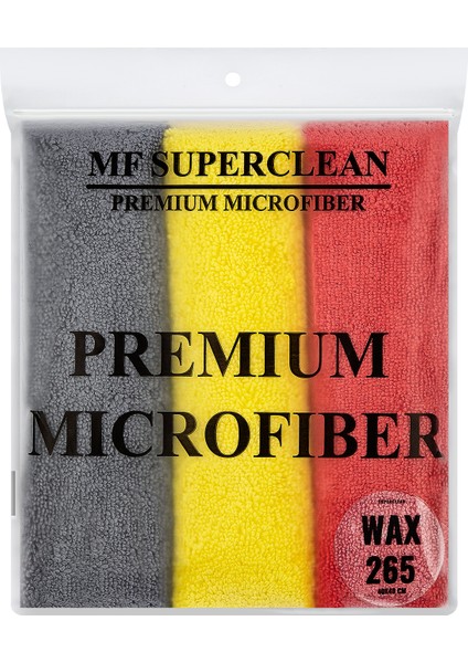 Superclean Mikrofiber Cila Bezi 40X40 cm - 265 Gsm - Lazer Kesim - 3'lü Paket