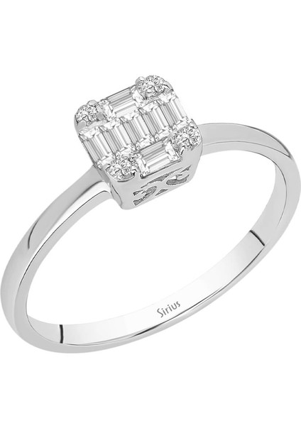 F Renk 0,22 Karat Baget Pırlanta Yüzük 0447R0014