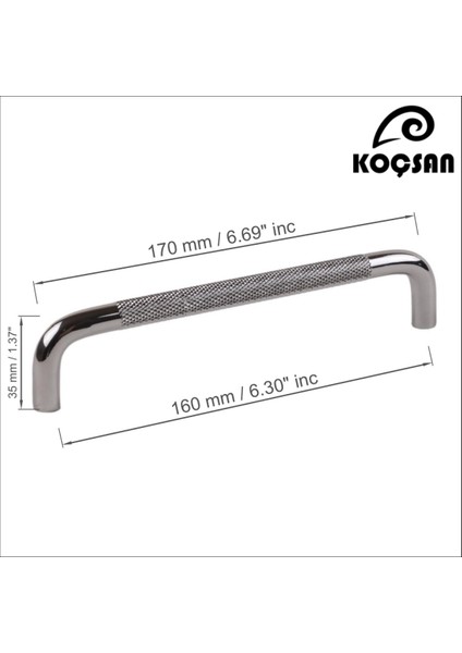 Idil Kulp Lüks Country Mutfak Mobilya Dolap Çekmece Kulpu Krom 160 mm