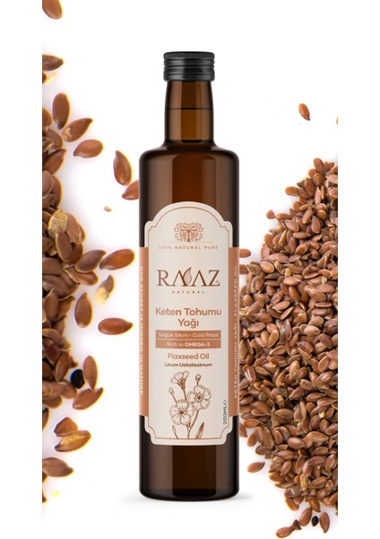 Keten Tohumu Yağı 250 ml Soğuk Sıkım Flaxseed Oil