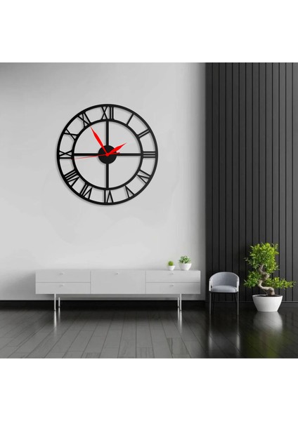 Duvar Saati Roma Rakamı Sade Boş Tasarımlı Ev ve Ofis Için Dekoratif Metal Duvar Saati