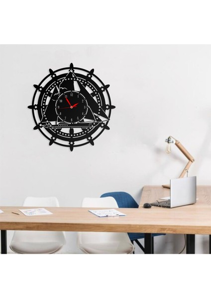 Duvar Saati Denizcilik Gemi Tasarımlı Ev ve Ofis Için Dekoratif Metal Duvar Saati